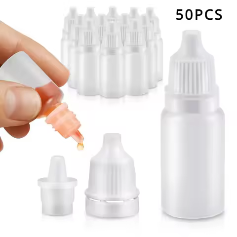 50pcs 3-100ml Plastic Dropper Bottles for Liquids Clear Squeezable Bottles with Childproof Caps for