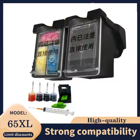Vilaxh 65 65XL For HP 65xl Refillable Ink Cartridge For HP 65 65XL Deskjet 3720 3752 3755 3730 3758 