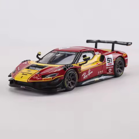 Burago 1:43 Ferrari 296 GT3 24 Hours of Spa Racing Car Alloy Model Car