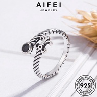 AIFEI JEWELRY For Original Silver Perempuan Accessories Korean Women Cincin Perak Adjustable Sterling 純銀戒指 925 Vintage Ring R1556