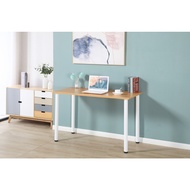 Working table size 120x60x75 cm. top thickness 2.3 cm. wood color.