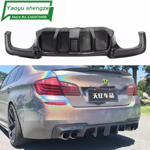 Carbon Fiber F18 M5 Diffuser Rear Lip Bumper Protector for BMW F10 M5 With LED light 2010-2016