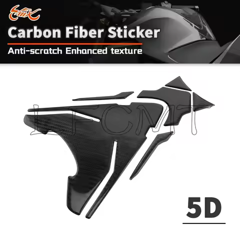 5D Motorcycle Fuel Tank Pad Carbon-Look Protector Sticker Fit for Kawasaki Ninja 250 400 ZX-6R ZX-10