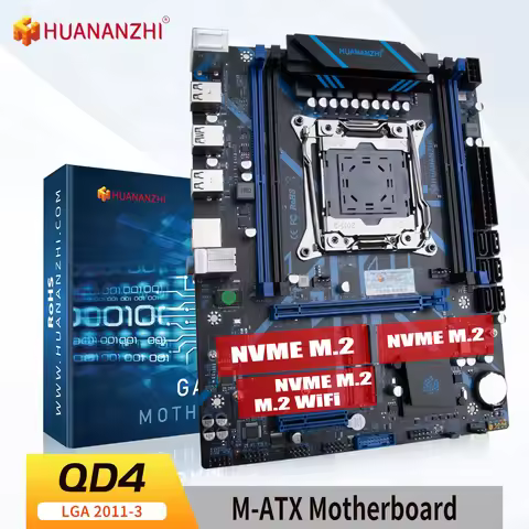 HUANANZHI X99 new Motherboard QD4 Xeon LGA2011-3 E5 ALL Serise DDR4 RECC NON-ECC Memory NVME M.2 USB