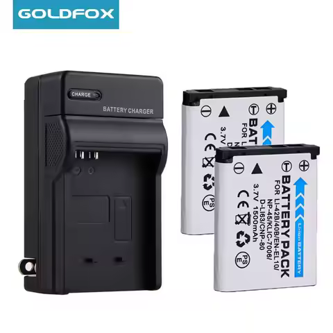 1500mAh Li-40B Li-42B EN-EL10 Battery and Charger for Olympus Li 40B 42B, Nikon EN EL10, FinePix XP7