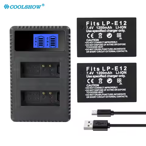 Battery LP E12 for Canon EOS Kiss X7 Rebel SL1 M10 M50 M100 100D LPE12 LP-E12 Camera 1200mah Batteri