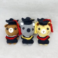 手鉤玩偶 畢業 畢業禮物 禮物 公仔 吊飾 送吊飾匙扣