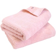 Imabari Towel Certified Bath Towel hiorie (Hiorie) Fluffy Rib Towel 2-Piece Set Moss Pink Made in Ja