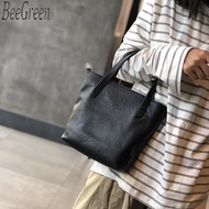 BeeGreen Women Genuine Leather Small Handbag Soft Cowhide Shoulder Bag Elegant Commuting Bag Casual Sling Bag