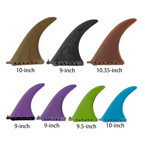 NEW 9-in 9.5-in 10-in 10.35-in Fiberglass Tail Fins in Green Purple Blue Brown And Black Center Long