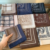 Multifunctional Scarves Square Cotton Scarf Floral Head Scarf Hairband 68x68cm