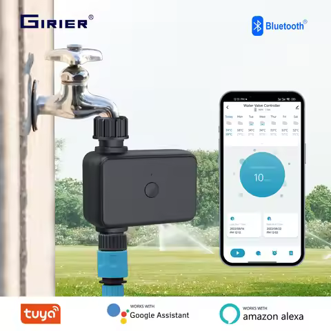 GIRIER Tuya Smart Water Timer Bluetooth Programmable Sprinkler Timer for Garden Hose Irrigation Syst