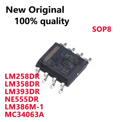 50/PCS New Original LM258DR LM258 LM358DR LM358 LM393DR LM393 NE555DR NE555 LM386M-1 MC34063A SOP8 I