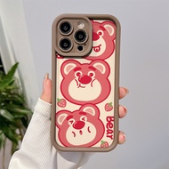 Stacked Strawberry Bear Head Phone case for OPPO A38 A18 A98 A38 A53 A12 A76 A58 A55 reno11 reno10 reno8 reno7 reno6 reno5 reno4 Soft Shockproof Silicone cover