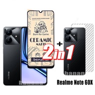 Realme Note 60X Anti-Spy กระจกนิรภัยป้องกันหน้าจอสําหรับ Realme Note 60 หมายเหตุ 50 Skin Carbon ด้าน