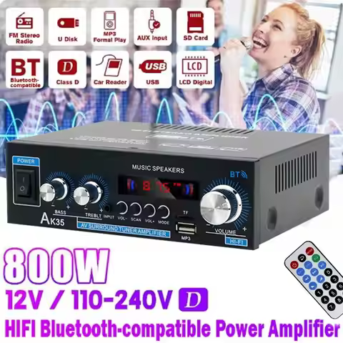 Home High-power Bluetooth Power Amplifier 2.0 Channel Constant Resistance Mini Power Amplifier Small