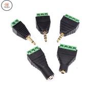 FS 1pcs 4 Pole 3.5 Jack Connector Stereo Adapter 3.5mm RCA Audio Mono Channel Plug to Screw Terminal
