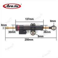 Arashi CNC Steering Damper Motorcycle Safety Control Stabilizer Universal Adjustable Support For KAW