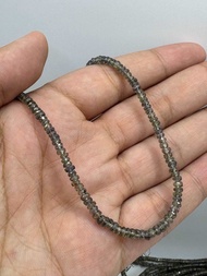 Natural green garnet beads in 3.0-4.0 MM Rhondell faced beads for gift vintage jewelry for gifting.