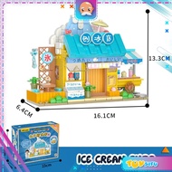 Wekki Chibi Maruko Chan Series House School Shop Educational  Display Deco Brick Decoration Building