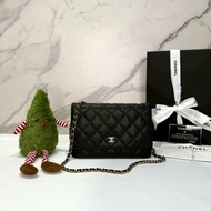 CHANEL WOC 黑金荔枝牛鏈帶包