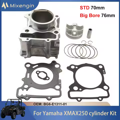 STD 70mm Big Bore 76mm Motorcycle Engine Parts cylinder piston gasket kit For Yamaha Xmax250 X-max25
