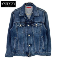 RED Card x BEAMS collaboration BMG001 Blue Cotton Metal Button Holiday Jacket/Denim Jacket Size 2 [U