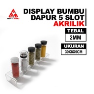 MFT Pro 5-Slot Acrylic Kitchen Spice Display - Acrylic Kitchen Spice Display - 5-Slot Clear Kitchen 