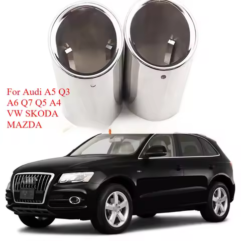 Exhaust Muffler Tips For Audi A1 A3 A4 A5 A6L Q3 Q5 Q7 For Golf 6 7 For VW Tiguan Passat For Skoda O