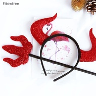 Fitow 2Pcs/set Halloween Ox Horn  Fork Set- Devil Crutches Cosplay Funny Red Headware, Decoration. F