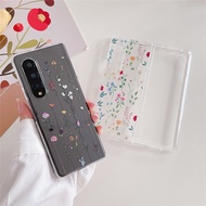 Real Flower Colorful Painted Clear Casing Samsung Galaxy Z Fold 3 5G Z Fold 3 Fold 3 Transparent Har