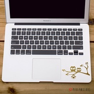 stiker owl pohon - sticker owl pohon untuk laptop apple macbook asus - gold