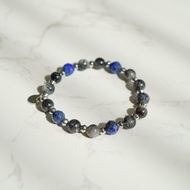 14KGF星輝骨幹黑髮金青金石手鏈