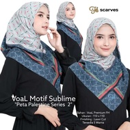 Palestinian Motif Quadrilateral Hijab Map Navy Series Premium FH Scarf Finishing Lasercut Rectangula
