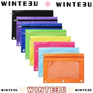 WINTE3U Storage Bag, B5 with 3 Rings Binder Pencil Pouch Pen , PVC Zippered Multicolored File Holder