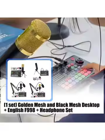 Podcast Recording Equipment BM800 Mic F998 USB Sound Device Set Broadcast Quality Pickup for Live St