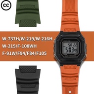 CC Rubber Watchband Chain For Casio G-shck W-737 W737H F-91W F91W/F94/F84/F105 F-108WH W-219 Silicon
