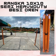 RANGKA KHEMAH NIAGA SAIZ 10FT X 10FT SEMI HEAVY DUTY BESI OREN