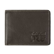 Timberland PRO Men's Slim Leather RFID Bifold Wallet with Back ID Window Brown