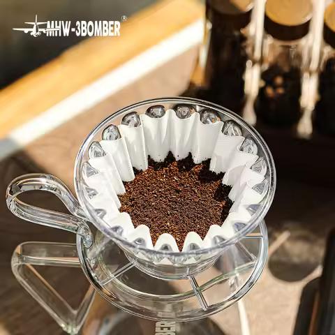 MHW-3BOMBER 50 Sheets of Cake Coffee Filter Paper for 1-4 Cups of Espresso Disposable Casual Home Ha