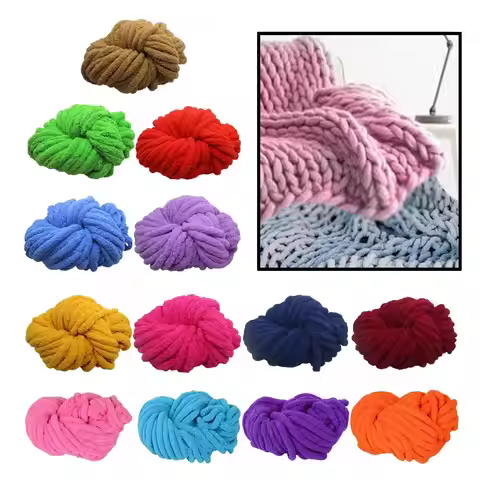 Chunky Chenille Yarn Giant Gauge 7 Jumbo Bulky Yarn for Hat Sofa Crocheting