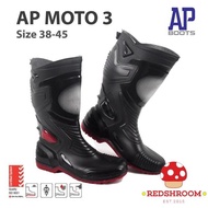 MERAH Ap BOOTS Ap MOTO 3 Black Red Motorcycle High BOOTS SIZE 38-45