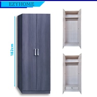 2Door Wooden Wardrobe Storage Cabinet Cupboard Simple Classic Nordic Minimalist Almari Baju Kecil Kayu