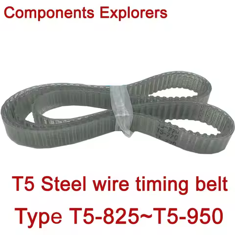 Steel wire Closed Loop Timing Belt PU Width10/15/20mm T5-825 840 850 860 875 880 900 920 940 950
