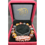 JX World加持彩虎眼+9眼天珠手串 Blessed Mix Tiger Eyes+9 Eyes Dzi Bracelet