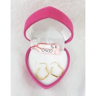 HOOPS Jr476D298D 5-sided gold jersey hoop earrings, genuine yellow gold, weight 0.500, 70%16k grade