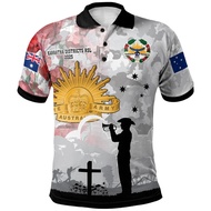 To avoid forgetting the ANZAC Day polo shirt for men, street short sleeved lapel golf shirt for men,