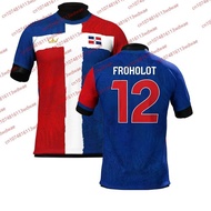 Denmark Style clothing Football Jersey Quick-Drying Froholdt 12 Jersey Outdoor football Jersey train