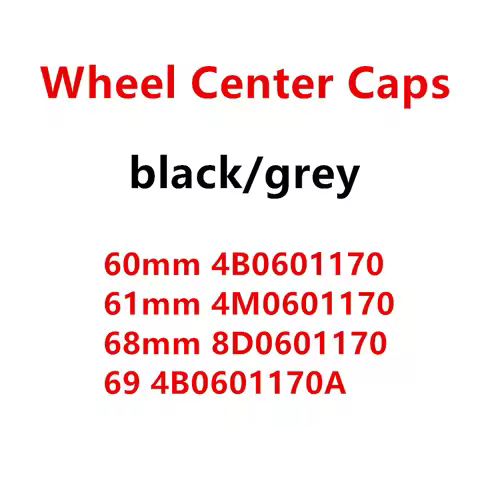 4pcs 3D for 60mm 61mm 68mm 69mm Black/Gray Car emblem Wheel hub Center Cap Badge covers sticker Deca