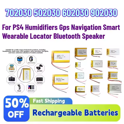2PCS 702030 502030 602030 902030 3.7V Li-Pol Battery For PS4 Humidifiers Gps Navigation Smart Wearab